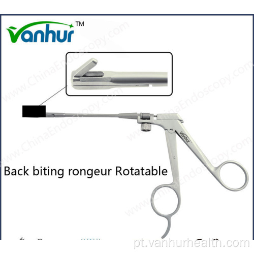 Instrumentos de sinuscopia Pinça Rongeur rotativa de mordida nas costas